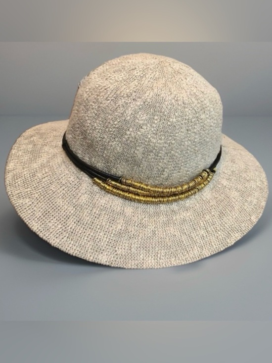 Vintage BoHo Chic Med Brim Brass Floppy Hat main image 6